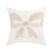 Fundas de almohada navideñas con bordado de lazo, fundas de cojín, decoraciones de fiesta para sofá cama, decoración de otoño, Año Nuevo, regalos de San Valentín, regalo de Navidad, clásico y elegante,  de , alta tasa de recompra. - Blanco - Ver 4