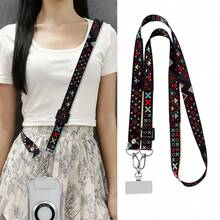Retro Phone Lanyard With 360° Rotatable Clip, Adjustable Strap, Sturdy Dual-Use Halter, Fashionable Shoulder Strap, Suitable For Various Smartphones Compatible With Android And Most Smartphone,Gifts For Mother, Family, Friends, Birthday, Holiday Phone Chain - Multicolor - View 1