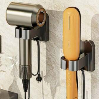 Bathroom Hair Dryer Storage Rack, Hole-Free Wall Mounted Hair Dryer Holder, Hanging Hair Dryer Storage Rack