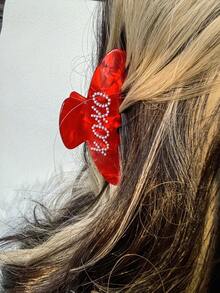 XOXO Women's Hair Claw Clip, Red Hair Clip With Sweet Cute Faux Pearl Decor, Styling Hair Accessory, Suitable For Valentine's Day, Wedding, Engagement, Valentine's Day Gift Valentine Muse - Multicolor - View 6