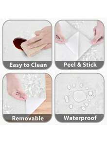 1 Rolle Rosen Muster Tapete, Abziehbare und selbstklebende Seidentapete mit Blumenmuster, abnehmbare selbstklebende geprägte Tapete, geeignet für Schlafzimmer, Badezimmer, Wohnzimmer, Heimdekoration - Weiss - Übersicht 7