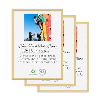 1/3pcs Flat Aluminum Alloy Photo Frame, 30x40cm Frame, Metal Frame, A3 Certificate Frame, Classic Narrow Matte Brushed Aluminum Alloy Frame, Gold Poster Frame, Black Home Wall Decor Frame, Suitable As Gift & Decor, With Stand And Clear Acrylic, Vertical And Horizontal Display
