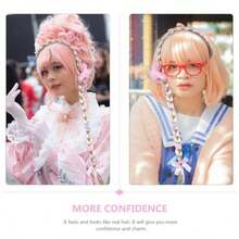 KESYOO Diadema Trenzada De Peluca Para Niña Accesorio De Disfraz De Princesa Peluca De Para Fiesta Cosplay CumpleañOs 65cm Rosa Fibra SinteTicaConveniente y duradero,Los favoritos de los niños - Rosa - Ver 7