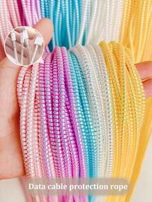 1pc 1.4M Laser Protective Sleeve Data Cable, Phone Charger Cable - Multicolor - View 1