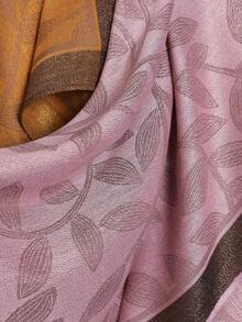 1pc Modest Hijab Jacquard Gold Thread Square Satin Intricate Floral Pattern Headscarf - Multicolor - View 9