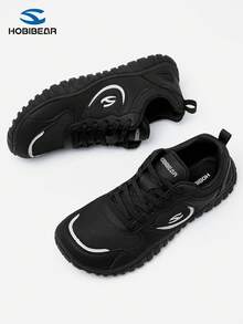 HOBIBEAR 新款男士训练鞋、健步鞋、跑步鞋，宽鞋头，软底，舒适 - 黑色 - 查看 5