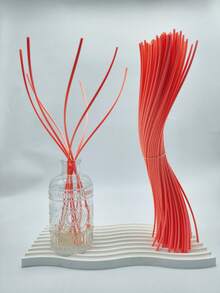 Bộ 25/50 que khuếch tán tinh dầu dạng sóng cong, màu đỏ/hồng/xanh lá cây, dùng trang trí nhà cửa, tự làm tinh dầu thơm. - Nhiều màu - Xem 10