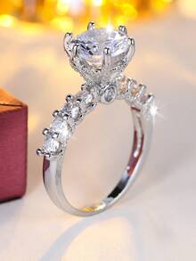 1枚优雅时尚的男士订婚戒指、结婚戒指、派对戒指、节日戒指、周年纪念戒指、生日礼物 - 銀色 - 查看 4