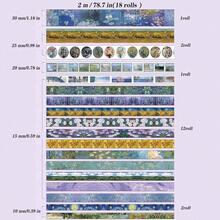18 Rolls Washi Tape Set Crafts And Journaling Vintage Floral Tape Scrapbooking Supplies Washi Tape Journaling Decorative Tape Crafts - 夢境藝術 - 查看 3