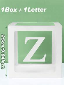 1件裝婚禮裝飾透明白色氣球盒，印有A-Z字母，白色LOVE字母婚禮背景裝飾，ONE生日裝飾盒，姓名字母氣球盒，派對裝飾，派對背景裝飾盒，婚禮裝飾，拍照背景裝飾道具，生日派對裝飾，白色派對裝飾用品，派對小禮物 - 1個盒子+1個字母 - 查看 14