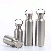 1000毫升/750毫升/500毫升/350毫升不锈钢自行车水壶，带提手，便携式单层设计，适合骑行露营，防摔饮水器 - 彩色 - 查看 2