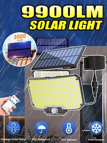 234 LED Solar Powered Super Bright Wall Light With Motion Sensor, Solar Powered Strong Semi-Embedded Street And Area Lighting, Garden Wall Light, IP65 Waterproof, 3 Working Modes, Remote Control Solar Wall Light With Motion Sensor, Single Head Separate Wall Light, Outdoor Motion Sensor Courtyard Road LED Lighting, Garage Light, Exterior Floodlight, Suitable For Patio And Porch - White Light - With Remote Control - View 8
