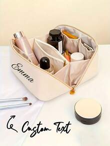 Customized Name Makeup Bag. Personalized Letter Combination Cosmetic Bag. Sanitary Pad Storage Bag. Travel Makeup Bag. Leather Toiletry Bag. Personalized Storage Bag. Bridesmaid Birth Month Bag, Bridal Shower Gift, Bachelorette Party Favor, Bridesmaid Gift Card, Versatile Use, Ideal Gift For Her, Girlfriend, Wife, Boyfriend, Valentine's Day Gift