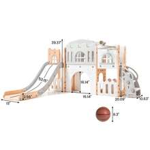 8 en 1 Parque Infantil con Tobogán y Escalador para Niños de 1-3 Años, para Uso en Interior y Exterior - Rosa - Ver 8