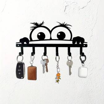 Hello Young Art Decoration Style Metal Key Hook, Personalized And Creative Wall Mounted Key And Accessory Hook, Suitable For Multifunctional Holiday Decoration On Christmas, Valentine's Day, Father's Day And Mother's Day