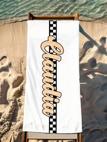 Lightweight Personalized Racing Pattern Text Customized Beach Towel - Ultra Soft Polyester Fiber, Fast Drying&Super Absorbent, Suitable For Beaches, Pools, Camping And Travel - Perfect Gift For Family And Friends, Beach Towel