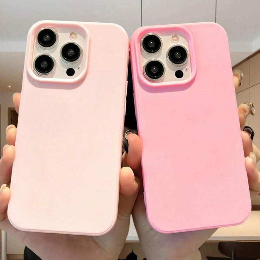 2件装哑光深粉色+浅粉色纯色TPU全包防震手机壳，兼容 16、15、14、13、12、11 Pro Max、17 Pro Max、15 Pro Max及其他型号 - 彩色 - 查看 1