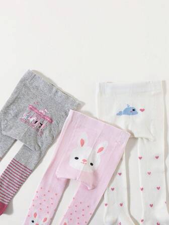 3 pares de mallas para bebé, mallas tejidas ajustadas, cálidas y suaves para otoño/invierno