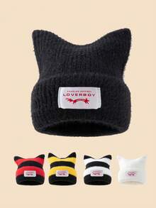 1 pieza Gorro de punto con orejeras de piel sintética para mujer, adecuado para uso diario en otoño/invierno - C - Ver 10