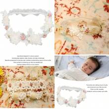 Diadema de Bautizo Niña Blanca Flor Bautizo Diademas Exquisita Artesania Elastico Suave Encaje bebe Niña  Diademas para Bautizos de bebe y Bautizos Tipo CConveniente y duradero,Los favoritos de los niños - Multicolor - Ver 1