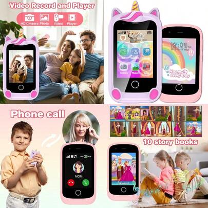 PTHTECHUS Smartphone para niños Pantalla de 2 4 Pulgadas con camara Llamadas Bloc de Notas grabacion de garabatos con Despertador Regalo de cumpleaños de Navidad para niños PinkConveniente y duradero,Los favoritos de los niños
