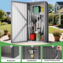 Flamaker Outdoor Storage Metal Vertical Storage Shed - Lockable, Weatherproof Storage For Garden Tools & Pool Supplies, 22 Cuft - 22 Cuft - 查看 4