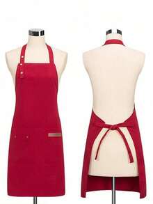 1pc Apron, Household Waterproof And Oil-Proof Apron, Adjustable Bib Apron, Kitchen Cooking Aprons - متعدد الألوان - مشاهدة 15