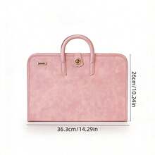 1个粉色PU皮革笔记本电脑保护套，带侧袋 - 时尚耐用的女士笔记本电脑保护套，粉色笔记本电脑保护套或包，优雅实用设计，笔记本电脑包