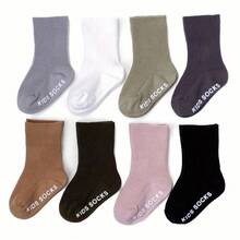 8 Pairs Baby/Toddler Non-Slip Dotted Floor Socks, Multi-Color, Suitable For All Seasons - Multicolor - View 1