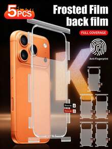 Yezodawee 5pcs Full Coverage Matte Screen Protector, Compatible With 17 Pro Max/17 Air/17 Pro, Includes Side And Back Protection Film, With Installation Tools