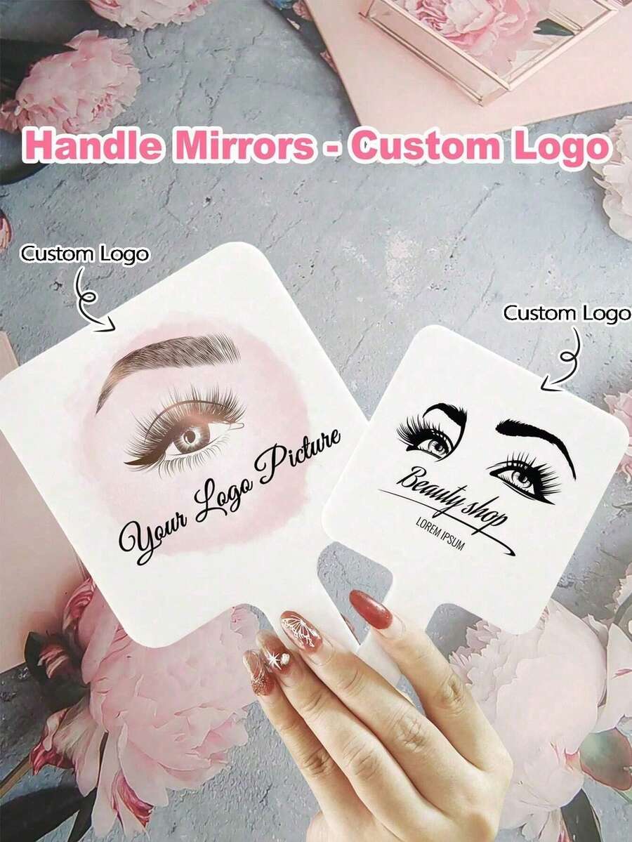 1 Peça Espelho de Maquiagem Quadrado Portátil com Impressão de Logotipo Personalizado, Tamanho Duplo, Espelho de Vaidade Minimalista, Elegante Vintage, Personalizado, Presente Ideal para Ela, Namorada, Avós, Aniversário, Casamento, Produtos de Maquiagem de Beleza, Ampliador, Viagem - Multicolorido - Visão 1