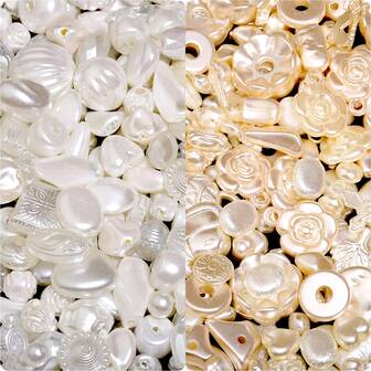 40g/Pack Mixed Faux Pearl ABS Heart Star Round Acrylic Beads For Diy Bracelet Necklace Crafts Loose Beading Handmade Phonechain Keychain Spacer Bead For Jewelry Making Accessories Wholesale