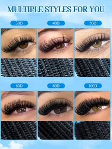 CMAYOME 320 قطعة رموش صناعية تأثير مكياج عيون ثلاثية الأبعاد، طقم إطالة الرموش بأنماط مختلطة مع لاصق وختم، ملقاط وفرش للمبتدئين، مجموعة رموش كثيفة وفاخرة مع غراء الإطالة، أعواد مسكرة، مشبك رموش، مكياج جمالي لتكبير العيون، خليط واقعي من رموش DIY للاستخدام اليومي/الثقيل/الخفيف/المسرح - متعدد الألوان - مشاهدة 9