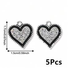 5Pcs Heart Design DIY Jewelry Pendant For Jewelry Making, Wedding Decoration Accessories - Multicolor - View 17