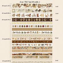 18 Rolls Washi Tape Set Crafts And Journaling Vintage Floral Tape Scrapbooking Supplies Washi Tape Journaling Decorative Tape Crafts - Palace Phantom - View 3
