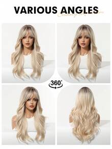 Tóc giả dài 24 inch gợn sóng có mái, chân tóc sẫm màu, màu nâu cho phụ nữ, tóc ombre nâu với tóc giả màu vàng, tóc giả tổng hợp chịu nhiệt cho tiệc tùng hàng ngày, tóc giả cosplay, quà tặng cho bạn gái, trang phục dự tiệc, trang phục hàng ngày cho lễ hội âm nhạc, tóc giả nhiều màu sắc, hoàn hảo cho trang phục du lịch hàng ngày cho lễ hội Halloween và Giáng sinh, lễ hội âm nhạc Carnival năm mới, quà tặng cho bạn gái, quà tặng tốt nghiệp mùa hè, quà tặng làm sẵn, quà tặng Halloween Giáng sinh - Tóc vàng ombre - Xem 9