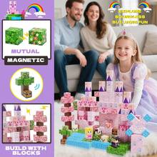 Magnetic Building Blocks, 3D Puzzle Bricks, Creative STEM Sakura Princess Castle Game, Suitable For Boys And Girls, Birthday Party And Christmas Gifts - Multicolor - View 4