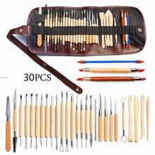 Ceramic Art Tool Set, DIY Handmade Clay Sculpting Tool Kit, Clay Carving Silicone Dotting Pen, Apron - Clay Tools - View 21