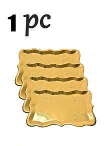 1/5个优雅金边长方形纸盘，金色镶边，适用于甜点展示、餐桌派对、纸杯蛋糕展示、生日派对、婚礼、新娘送礼会、野餐、日常家居使用 - 多色 - 查看 13