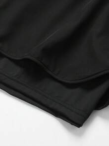 1 pieza Pantalones cortos para mujer para exteriores con cintura con cordón, adecuados para senderismo, oficina, fiesta y otras ocasiones - Negro - Ver 7