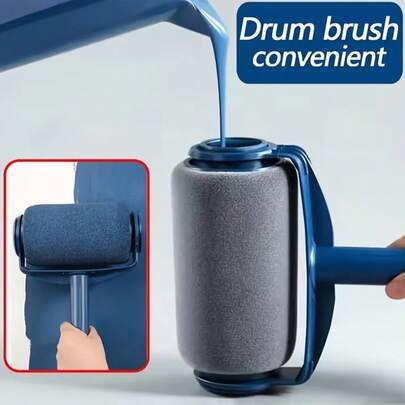 Kit de rodillo de pintura de autollenado grande con pértiga extensible - Adecuado para pintura látex y de pared, logra un revestimiento liso y uniforme, fácil montaje y funcionamiento, opción ideal para proyectos de bricolaje en el hogar