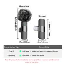 HITOZON Micrófono inalámbrico profesional de solapa, compatible con teléfonos inteligentes, plug and play, adecuado para grabación de video, enseñanza, entrevistas, podcasts, micrófono de condensador omnidireccional inalámbrico para grabación, adecuado para Vlog - Negro - Ver 4