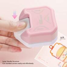 Versatile 3-In-1 Corner Cutter: R4mm, R7mm And R10mm Round Punch For Cardstock, Photos And Scrapbooks. - Pink - View 3