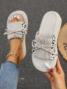 Summer Fashion New Leopard Print Tassel Platform Women Shoes - Multicolor - View 2