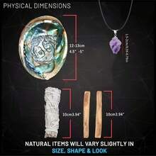 White Sage Smudge Stick Gift Set, Sage Stick And Palo Santo Cleansing Stick Set With Natural Amethyst Pendant, Home Fragrance, Smudging Ritual, Holiday Gift - Multicolor - View 5