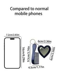 这款心形化妆镜钥匙扣，饰有闪亮粉末和亮片，男女皆宜，可用作车钥匙扣、钥匙圈或礼物。佩戴舒适，是日常休闲装扮的理想配饰。它还可以用作吊坠、手机链、汽车饰品、钥匙扣或包包装饰。是送给女友、家人、老师、参加聚会和生日的完美礼物之选。 - 彩色 - 查看 6