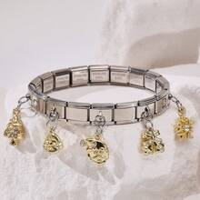 1pc Personalized Multi-Element Stainless Steel Detachable Bracelet, Letter/Heart/Planet/Bow Decor, Multi-Color Fashionable Versatile Bracelet - Multicolor - View 19