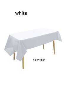 Față de masă de unică folosință pentru petrecere, 1/2 buc., foaie de plastic PE, față de masă pentru deserturi de ziua de naștere, față de masă în culoare solidă, 108 inci, decorațiuni pentru petrecere de ziua de naștere