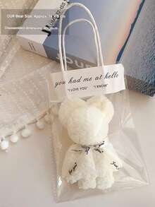 Uroczy zestaw ręczników z misiem w przezroczystej torebce - idealny na prezent ślubny, urodzinowy, na Dzień Matki i na przyjęcie świąteczne. - Wielokolorowe - Zobacz 11