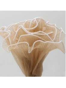 11英寸 x 4码珍珠边雪纺花束包装丝带，适用于花艺师DIY、情人节、生日、婚礼和礼品包装装饰。 - 彩色 - 查看 19